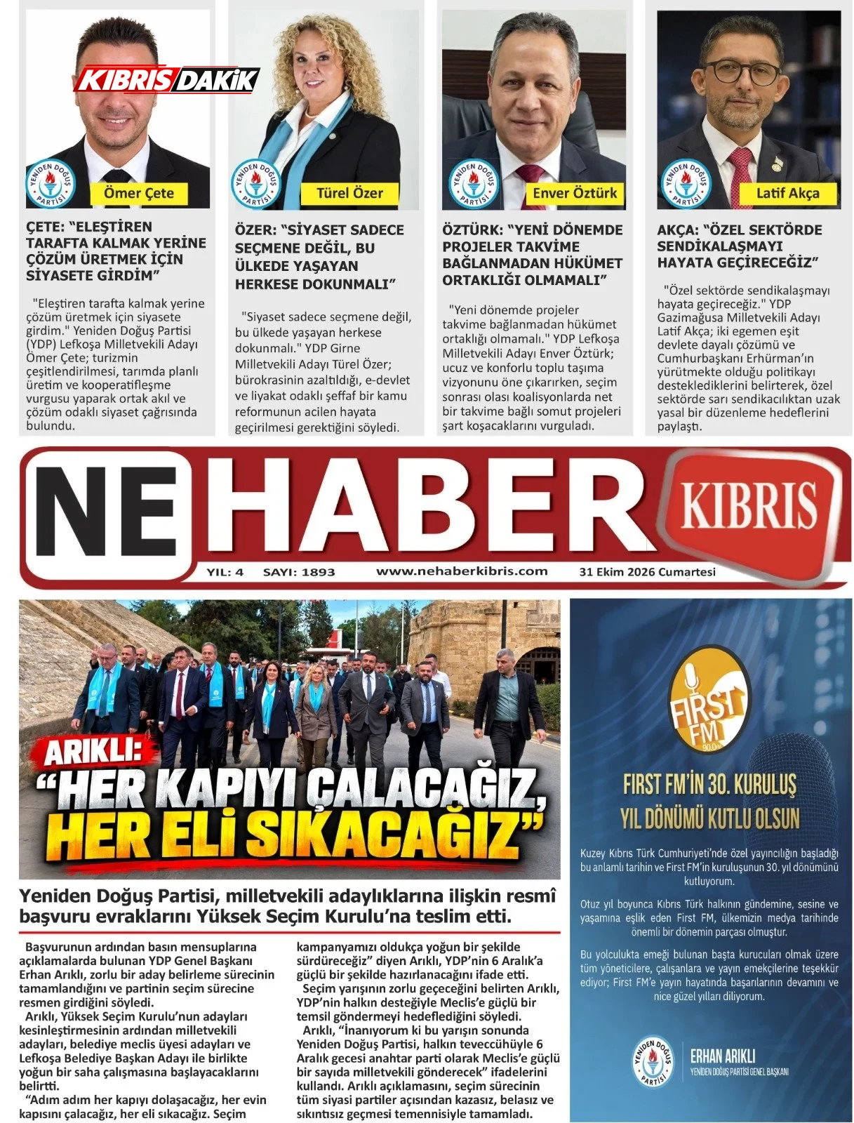 Gazete Manşetleri - 31 Ekim 2026 - 13