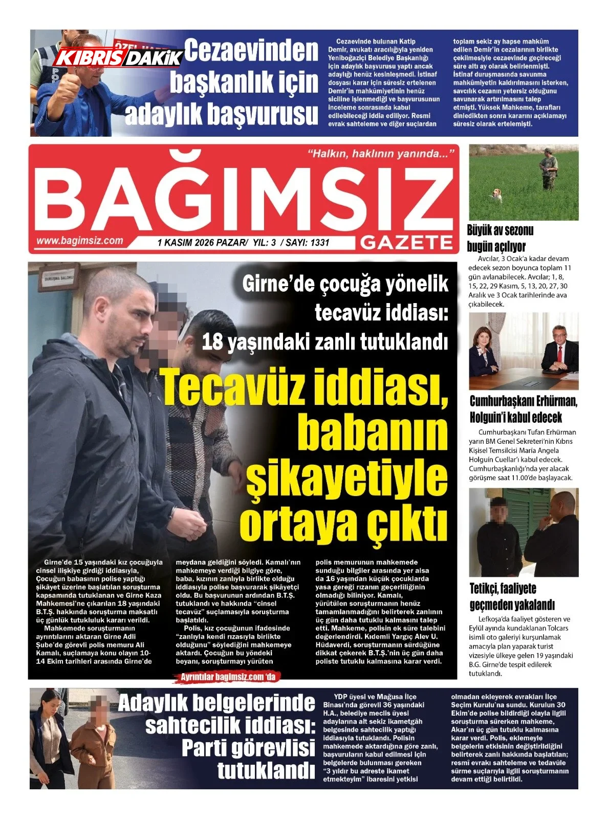 Gazete Manşetleri - 1 Kasım 2026 - 2