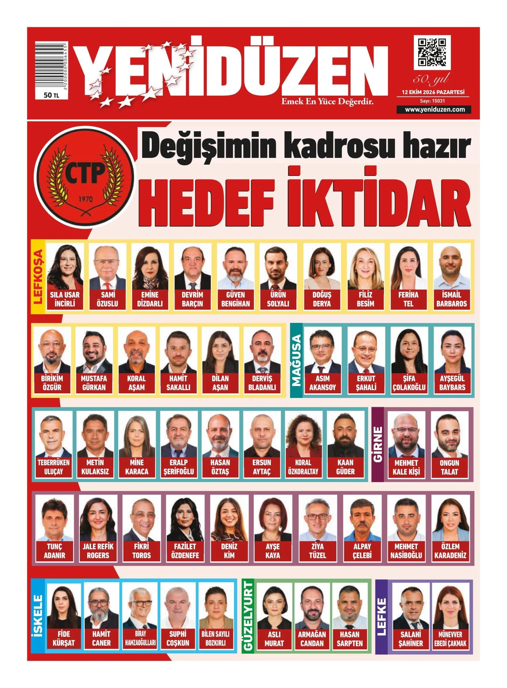 Gazete Manşetleri- 12 Ekim 2026 - 2