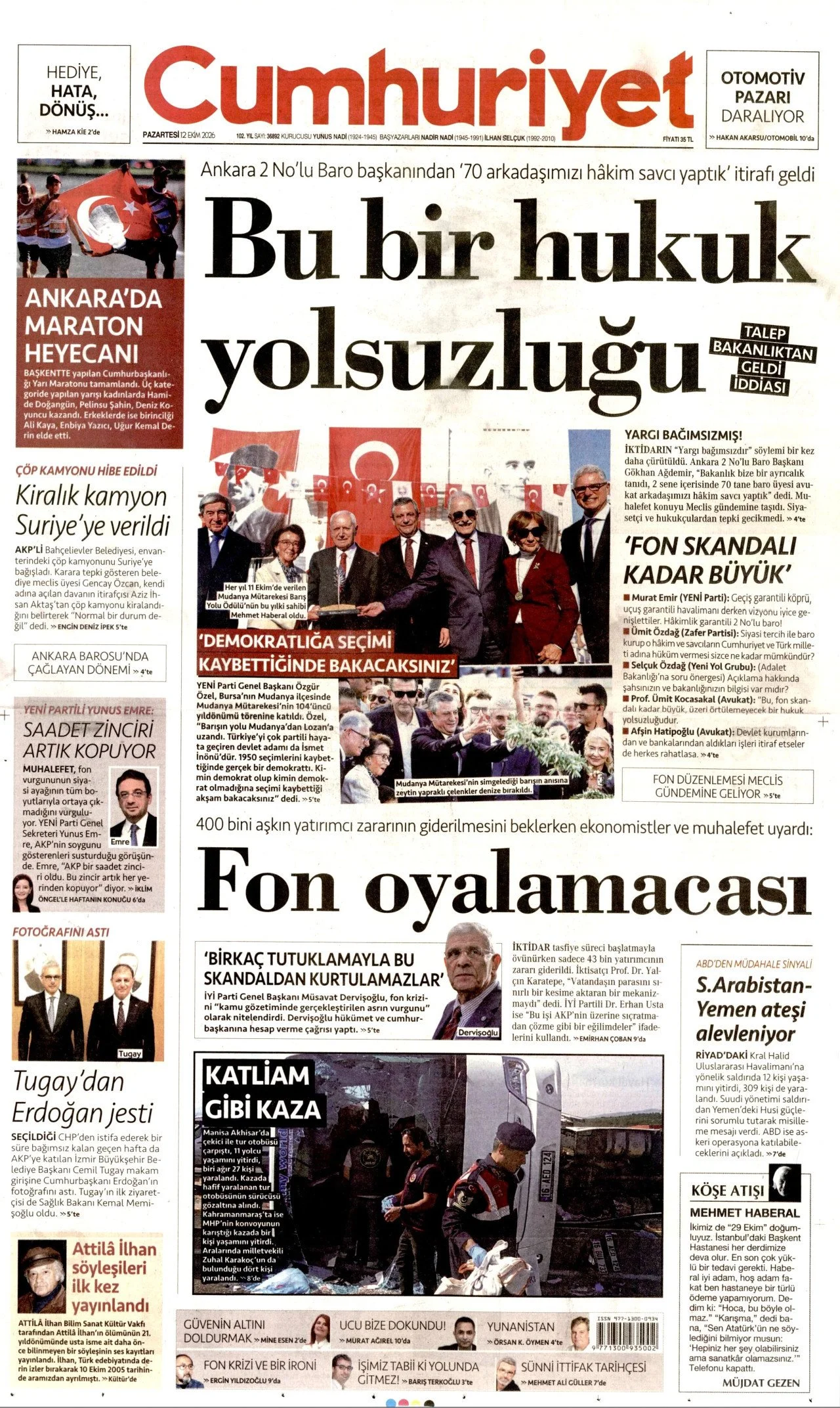 Gazete Manşetleri- 12 Ekim 2026 - 37
