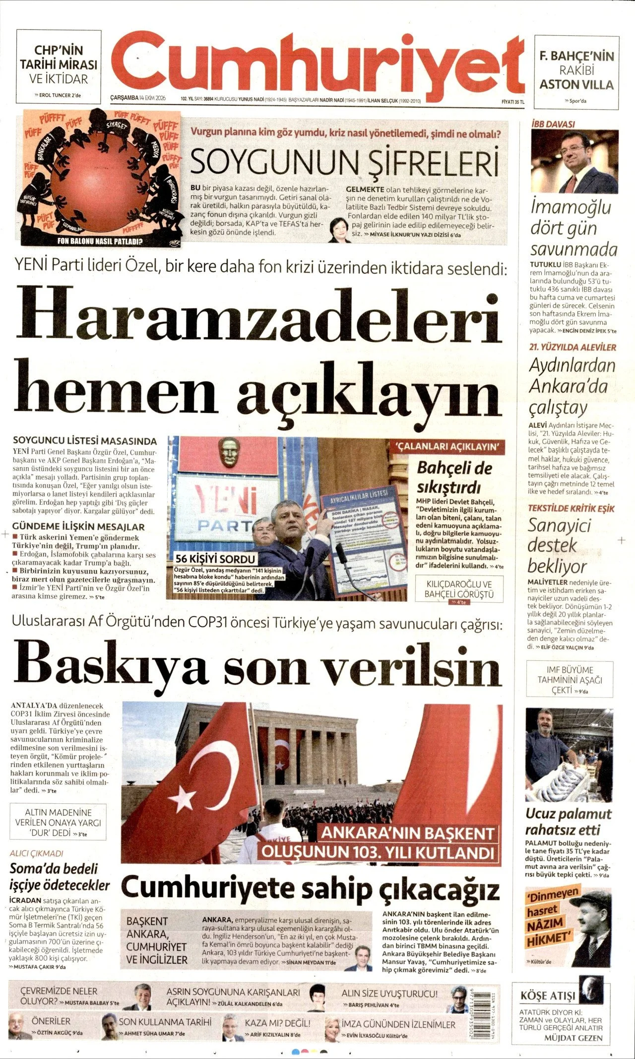 Gazete Manşetleri - 14 Ekim 2026 - 47