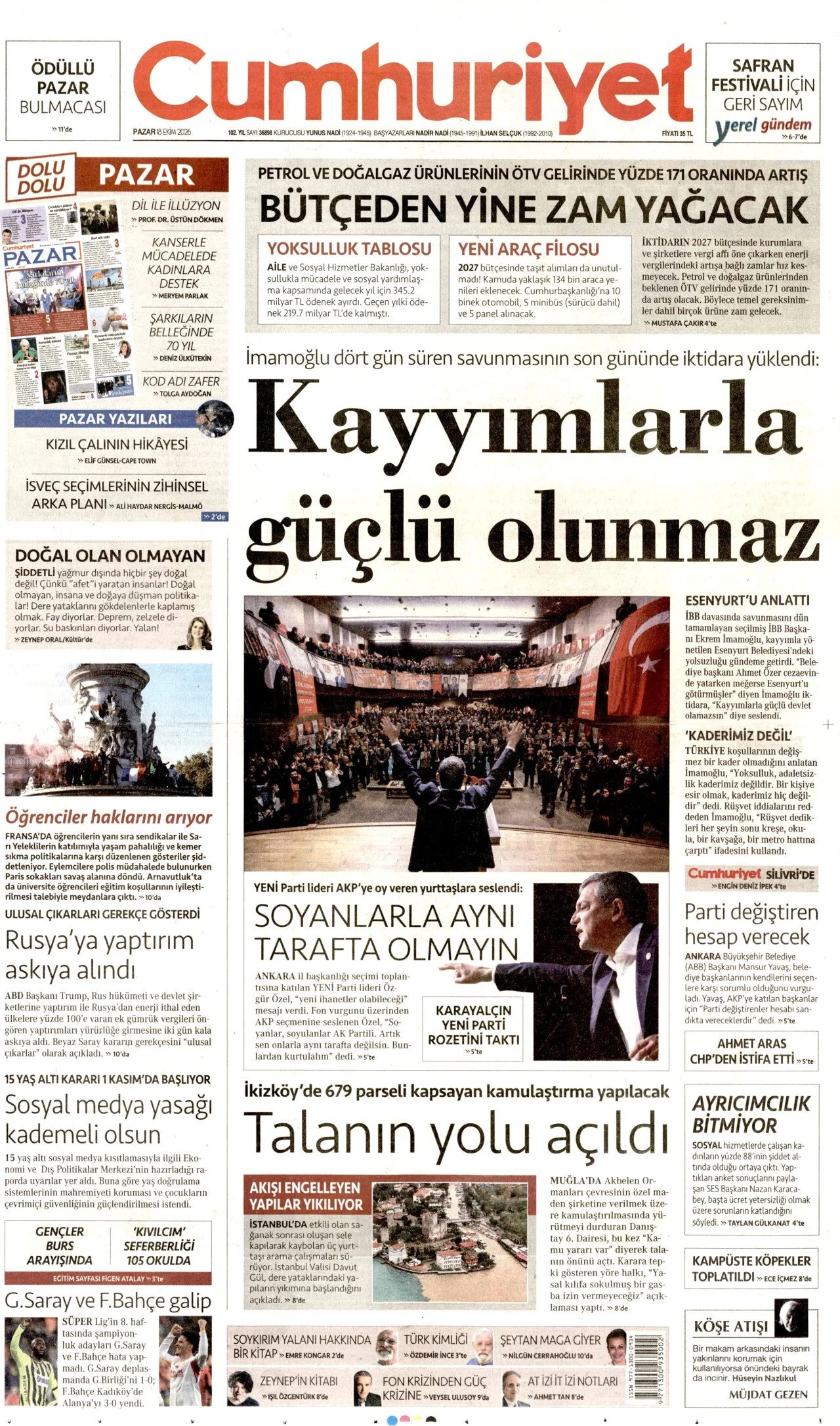 Gazete Manşetleri - 18 Ekim 2026 - 28