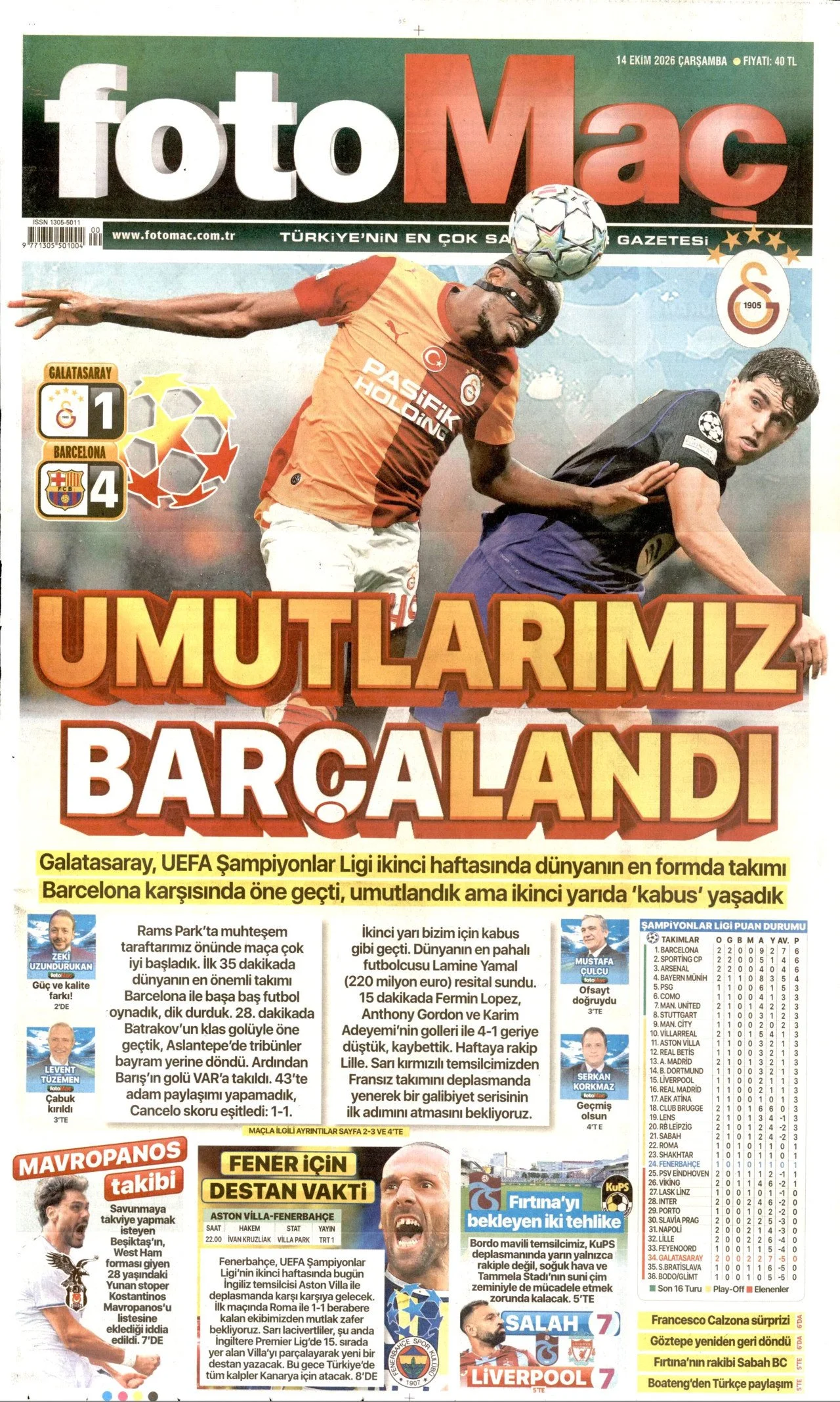 Gazete Manşetleri - 14 Ekim 2026 - 50