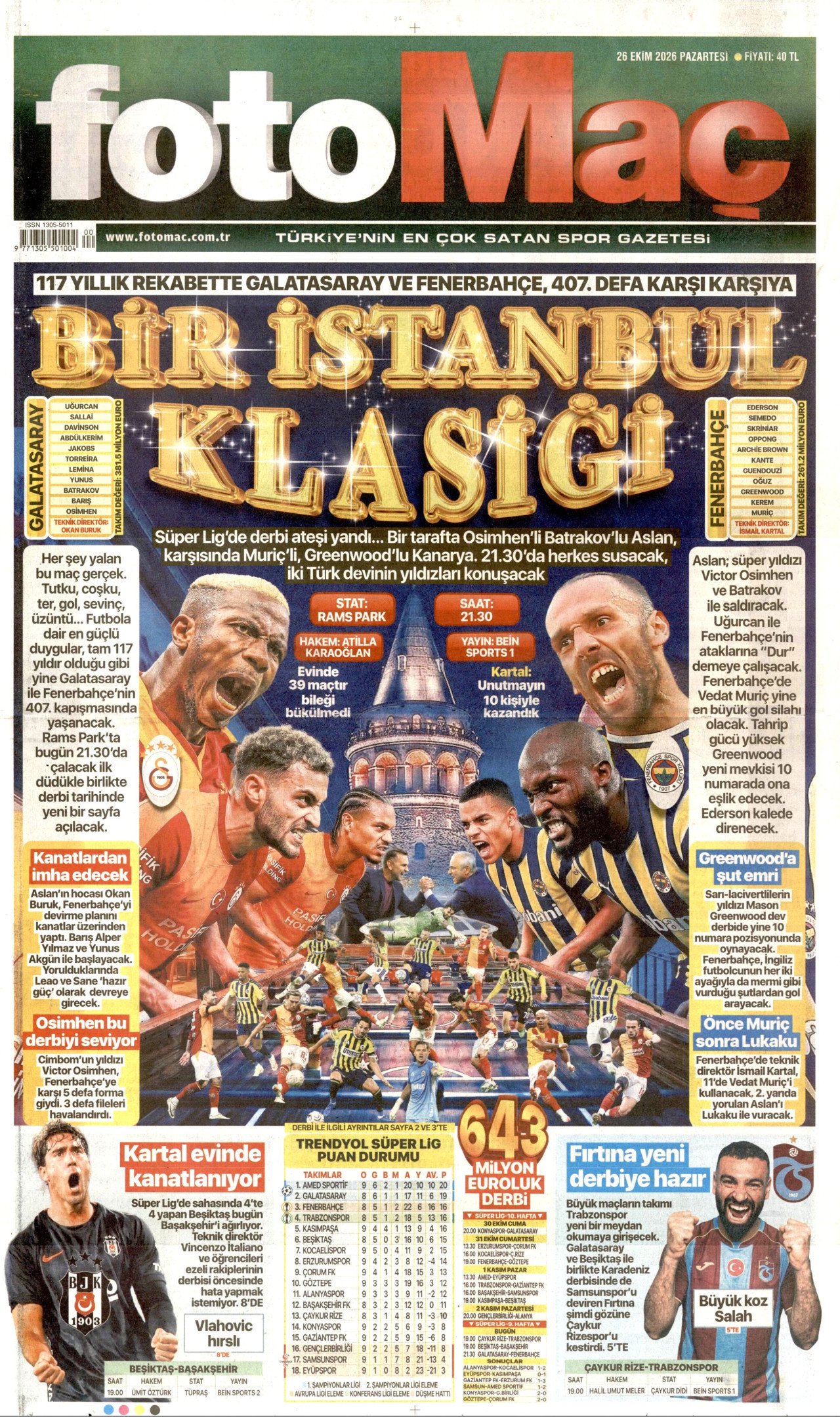 Gazete Manşetleri - 26 Ekim 2026 - 50