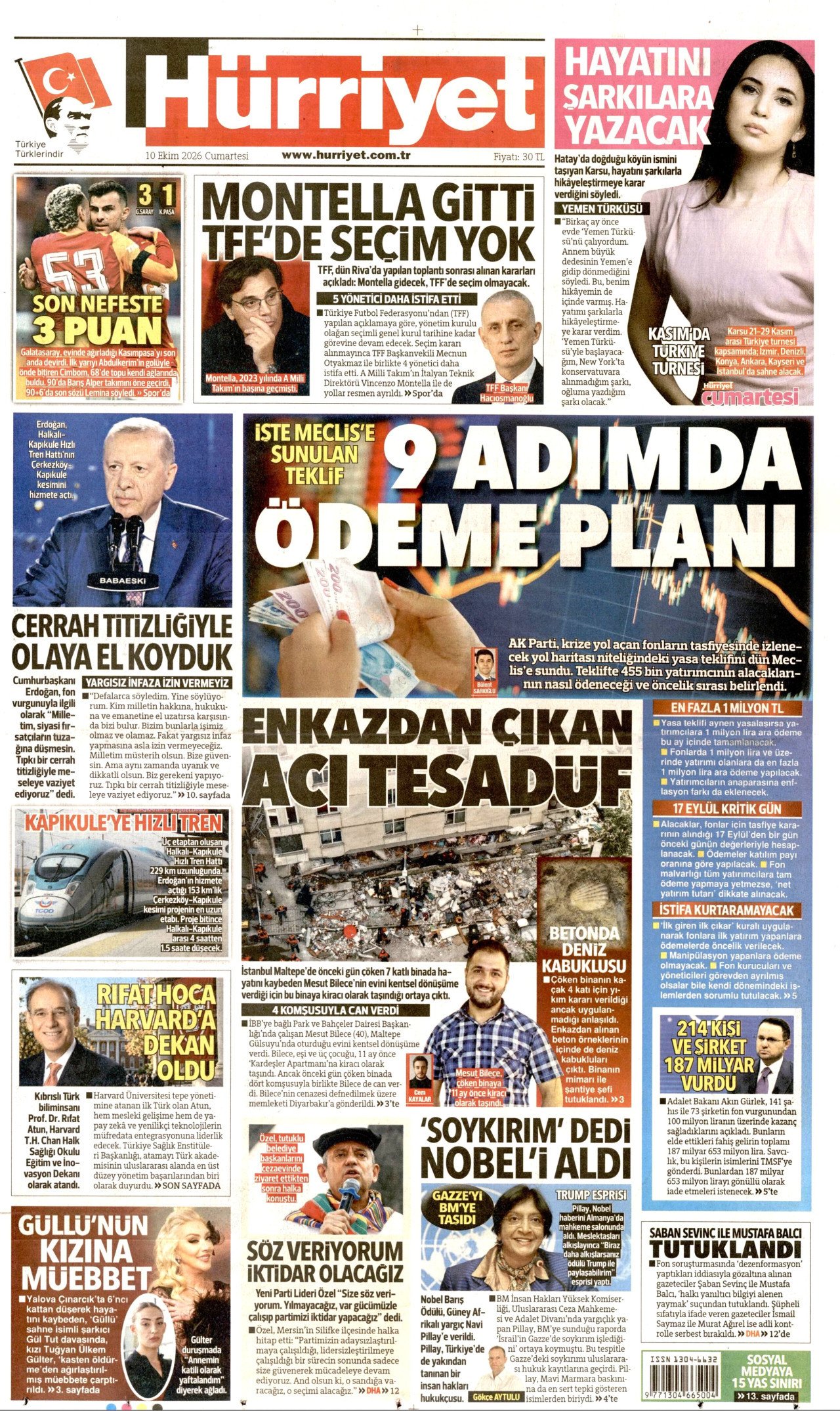 Gazete Manşetleri - 10 Ekim 2026 - 30