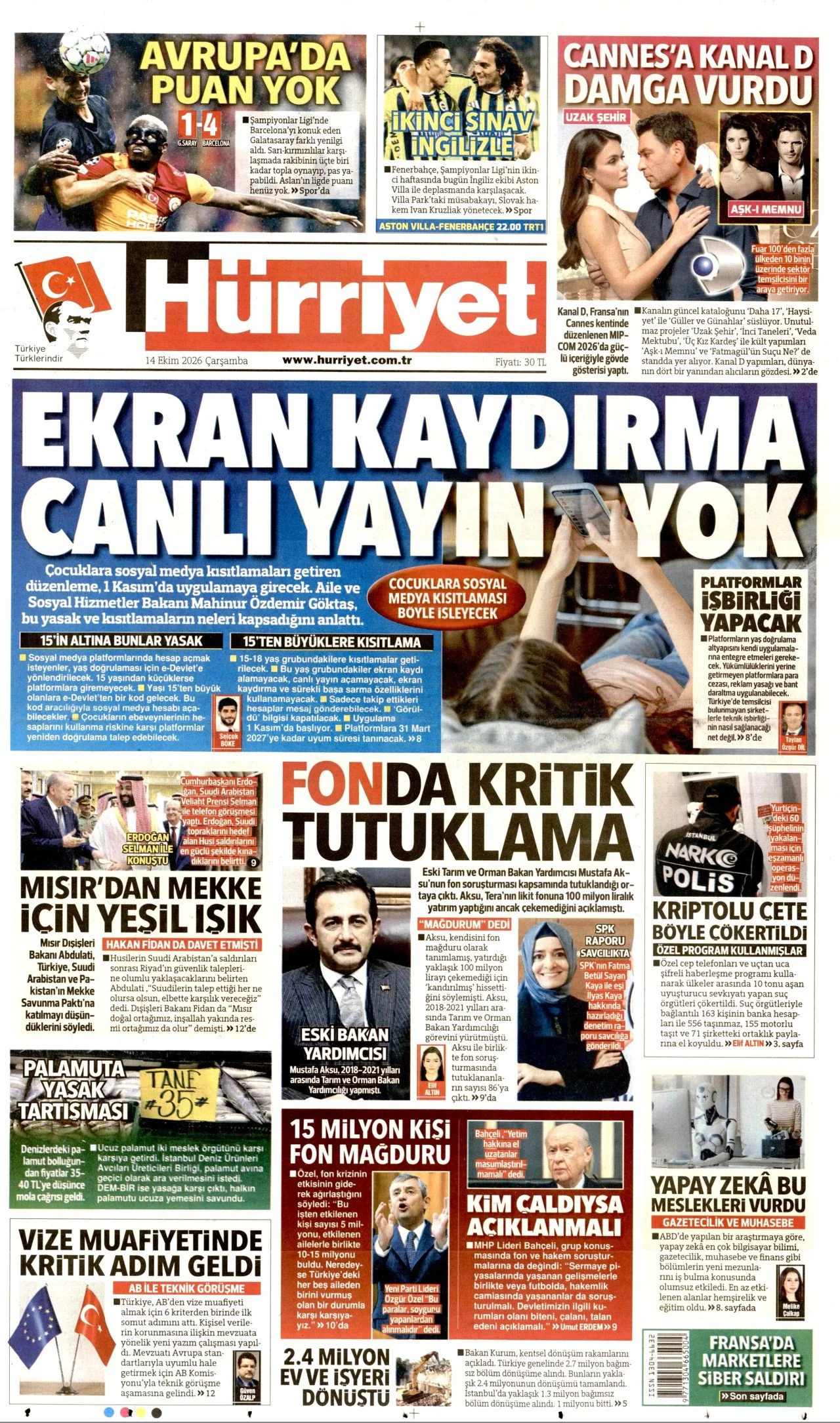 Gazete Manşetleri - 14 Ekim 2026 - 44