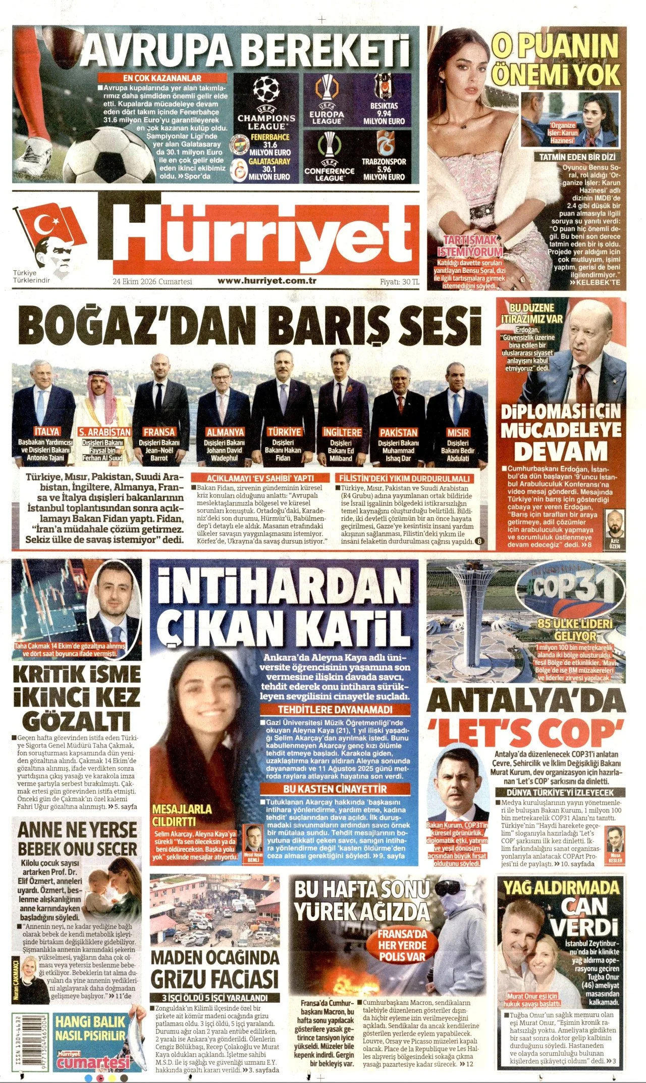 Gazete Manşetleri - 24 Ekim 2026 - 31