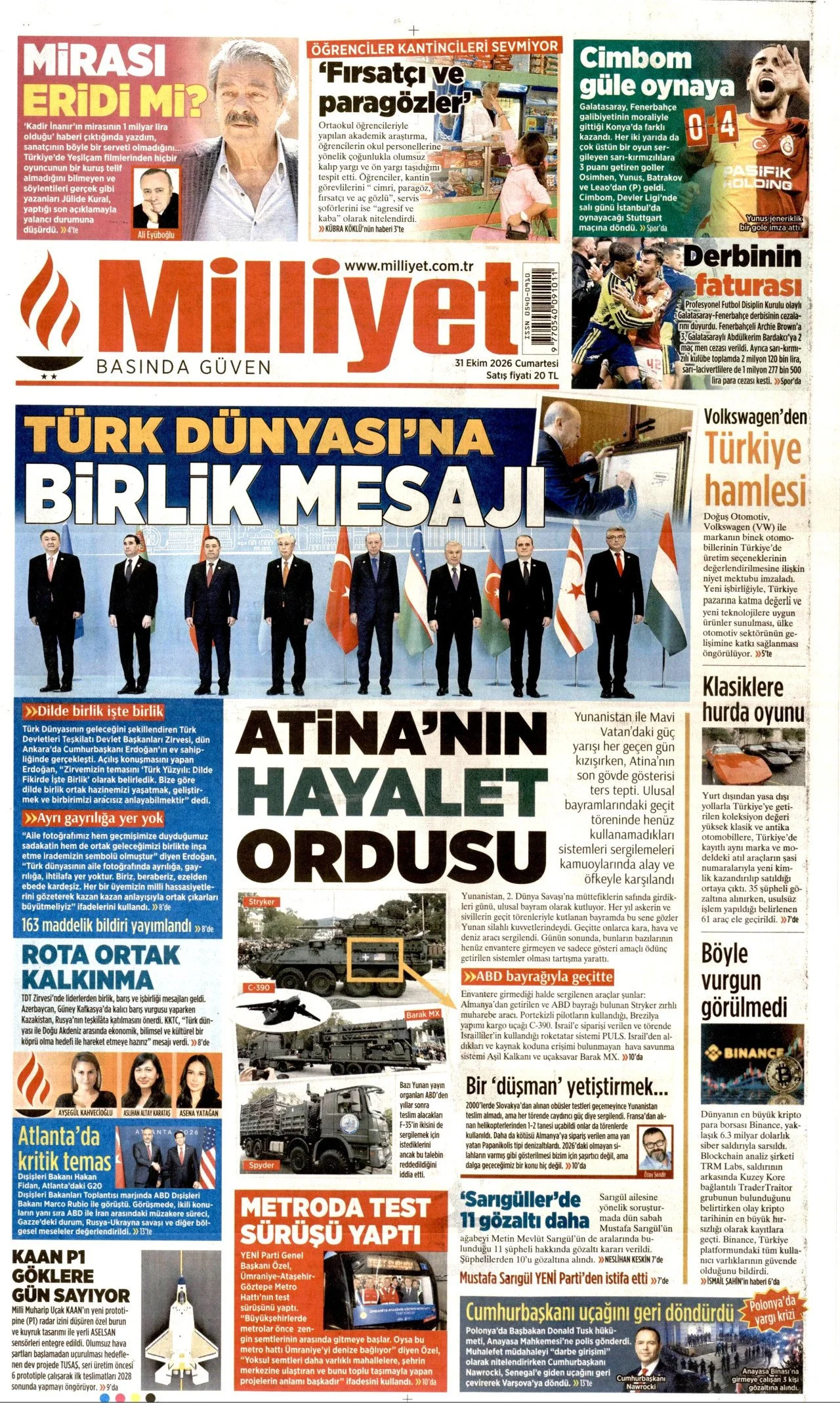 Gazete Manşetleri - 31 Ekim 2026 - 38