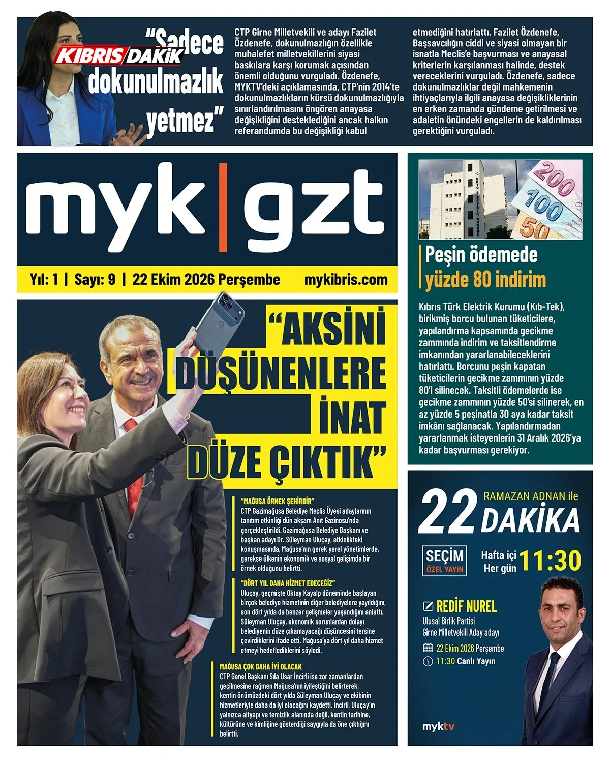 Gazete Manşetleri - 22 Ekim 2026 - 20
