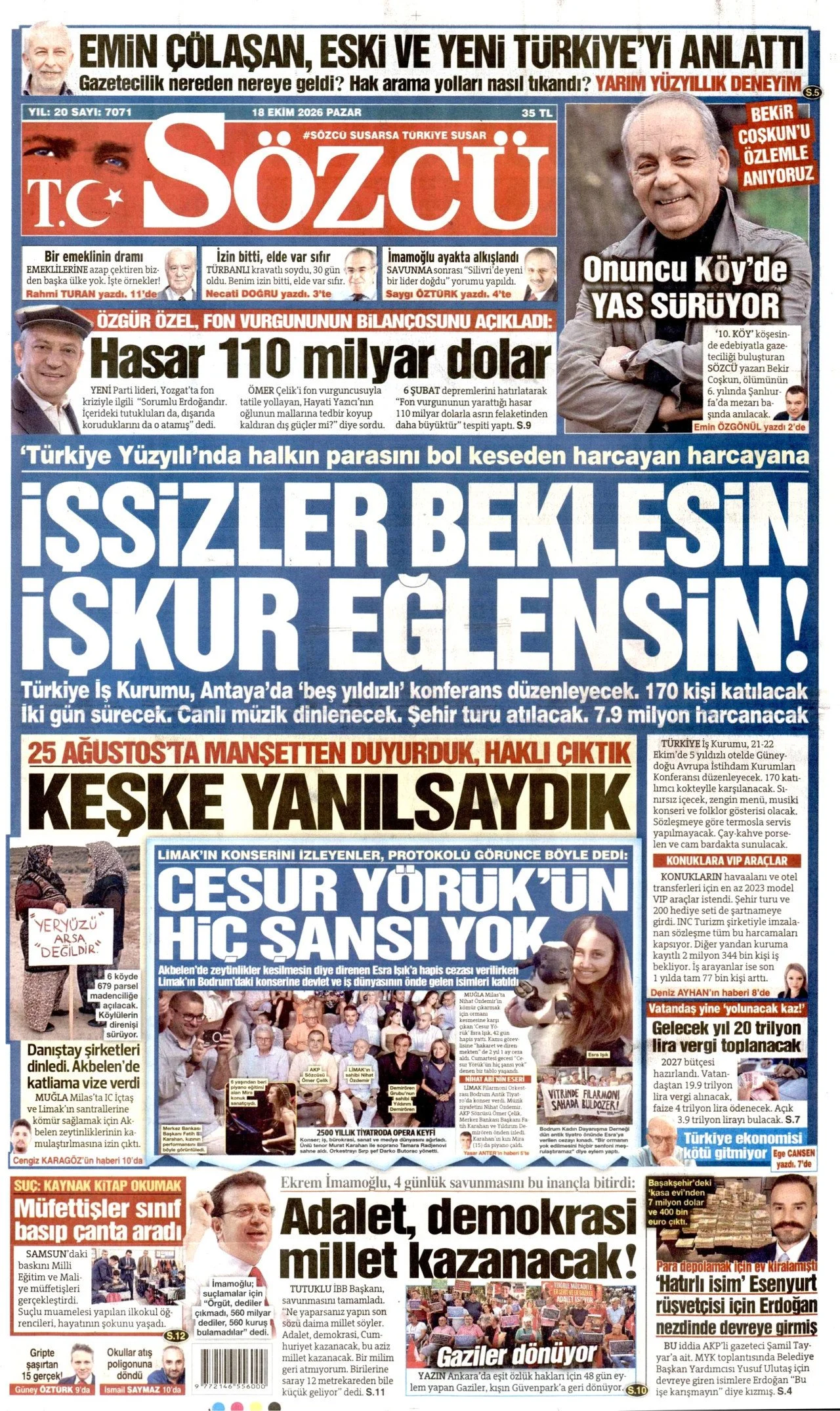 Gazete Manşetleri - 18 Ekim 2026 - 27